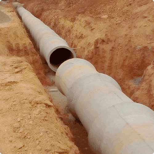 承插口混凝土排水管施工现场
